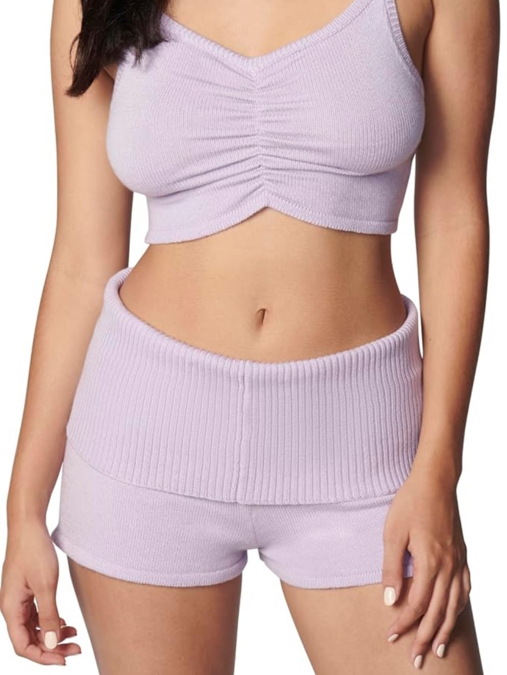 Women Foldover Shorts L
